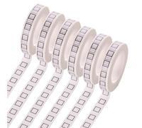FSSTUD 6 Rolls 8mm Washi Tape Sets Thin Washi Masking Tapes Self Adhesive Craft Tapes Scrapbooking Washi Tape Skinny Decorative Tapes with Black Square Pattern for Gift Wrapping