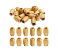 FSSTUD 60 Pcs Oval Wooden Spacer Beads Barrel Beads Wood Large Hole Beads Large Macrame Beads Polished Craft Beads Decorative Tube Beads for Craft Making 30 x 20mm