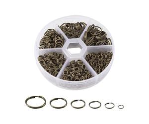 FSSTUD 690 Pcs Small Split Jump Rings Double Loop Jump Ring Round Metal Key Rings Keychain Connector Rings Jewelry Making O Rings Mini Craft Rings for Earring Bracelet Making Ancient bronze