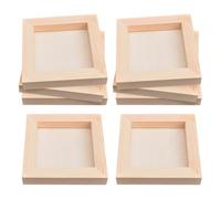 FSSTUD 8 Pcs 4 x 4 Inch Unfinished Square Wood Panels Blank Wooden Canvas Boards Wood Burning Panels Small Wood Painting Drawing Panels Paint Pouring Panel Boards for Art Projects