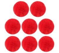 FSSTUD 8 Pcs 8cm Large Faux Fur Pom Poms Round Fluffy Pom Pom Balls Soft Fur Pom Ball Big Hat Decorating Pom Pom Keychain Making Pom Poms with Elastic Loop for Bags Scarves Red