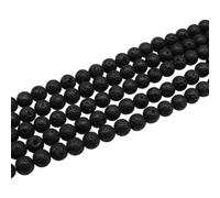FSSTUD About 47 Pcs 8mm Original Natural Stone Beads Semi Precious Beads Round Gemstone Beads Small Jasper Beads Polished Gem Stone Beads Loose Crystal Beads Black