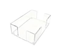 FSSTUD Acrylic Sticky Note Holder Clear Desktop Notepad Holder Small Self Adhesive Note Dispenser Rectangle Paper Clip Holder Aesthetic Memo Holder Compact Desk Organizer for Home Office