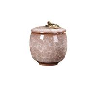 FSSTUD Ceramic Tea Storage Jar Can Vintage Porcelain Tea Canister Tin Chinese Style Coffee Bean Jar Pet Funeral Memorial Urn Small Decorative Urn Container for Home Kitchen Pink