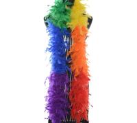 FSSTUD Colourful Feather Boa Coloured Cosplay Boa Artificial Fluffy Boa Fancy Dress Boa Dancing Party Boa Wedding Boa Scarf Soft Halloween Boa Unisex Costume Boa for Christmas Rainbow
