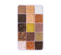 FSSTUD Glass Embroidery Bugle Beads Small Round Seed Bead Necklace Spacer Tube Beads Jewelry Making Waist Bead with Storage Box Golden