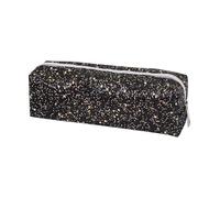 FSSTUD Glitter Pencil Pouch with Zipper Slim Sequin Pencil Case Sparkling Aesthetic Pen Bag Shiny Pen Storage Case Pouch Sparkly Makeup Brush Bag Stationery Organizer for Office Black