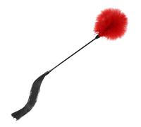 FSSTUD Silicone Horse Riding Whip Soft Feather Duster Tickler Feather Teaser Stick Couples Role Play Toys with Tassels for Adults Red