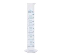 FSSTUD Transparent Plastic Graduated Cylinder Scientific Measuring Cylinder Chemical Measuring Test Tube Blue Line Graduated Test Tube Lab Liquid Measuring Tool 250ml