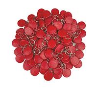 FST (pack of 100) EM 125KHz EM4100 Keyfobs RFID Access Control Cards Proximity TK4100 Keychains Smart ID Keycard Read Only (Red)