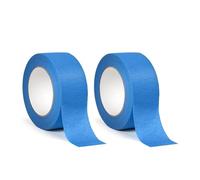 FSTIANXIA 2 Rolls Masking Tape for Painting,36mm x 50m Decorators Tape, Multi-Surface Painters Tape for Indoor Decorating,DIYers, Stick Well and No Residue Left (2, Blue, 36mm*50m)