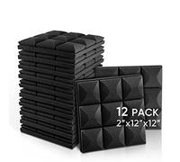 Fstop Labs Acoustic Foam 12 Pack Set, 2" X 12" X 12" Sound Proofing Panels, Acoustic Foam Panels for Recording Studio Office Home