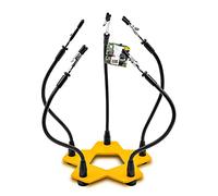 Fstop Labs Third Hand Soldering PCB Holder Tool Five Arms Helping Hands Crafts Jewelry Hobby Workshop Helping Station Non-slip weighted base