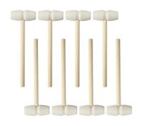 Fsttre Mini Wooden Hammer Set, Wooden Crab Hammer Small Mallets Tool Mini Mallet Mashing Wood Toy for DIY Crafts Cooking Seafood Cracking and Educational Play for Boys Girls Kids (8-Pieces)