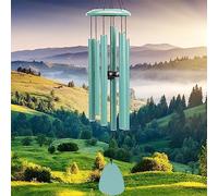 FSVGYY Wind-Chimes-Outdoor-Deep-Tone, Large Soothing Melodic Tones Windchimes, Wind Chimes for Outside, Memorial Wind Chimes Best Gift for Mom Women Grandma Neighbors(32" Cyan Coated Aluminum)