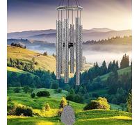 FSVGYY Wind-Chimes-Outdoor-Deep-Tone, Large Soothing Melodic Tones Windchimes, Wind Chimes for Outside, Memorial Wind Chimes Best Gift for Mom Women Grandma Neighbors(32" Silver Coated Aluminum)