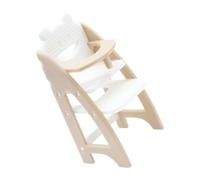 Fsviprx Classical Tiny Baby Dining Chair for Dollhouses, White wood color | 1 / 12 Scale Miniature Dining Furniture for Kids Role Play, Educational Kids Collectible Toy
