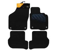 FSW - Car Floor Mats Fits Volkswagen Golf MK6 2008-2012 - Tailored Mats - Black Carpet - PVC Cushioned Heel Pad - Anti Slip Mat - Non Slip, Granulated Backing - 4 Pc Floor Mat - 4 Clips