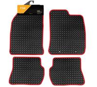 FSW Car Mats Fits Ford Fiesta Mk6 2002-2008 Manual, 3mm Rubber, Red Trim