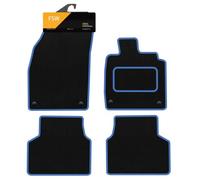 FSW Car Mats Fits Volkswagen ID.3 2020-On, Black Carpet, Blue Trim | 4-Piece, Custom Tailored Fit, Anti-Slip, Fitted With Clips