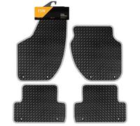 FSW Car Mats Fits Volvo V40 Manual 2015-2019, 3mm Rubber, Silver Trim