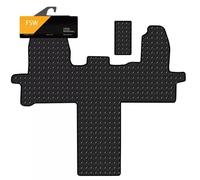 FSW - Compatible with Ford Transit Automatic Motorhome With Footrest Mat 2014-On Tailored Rubber Van Front Floor Mats - With Black Trimming - 3mm Heavy Duty Rubber, Anti Slip, Anti Slip Backing