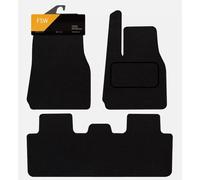 FSW - Compatible with Tesla Model Y 2022 On, Tailored Car Floor Mats - Black Carpet - Anti Slip Mat - Non Slip Car Floor Mat - Granulated Backing - 3 Piece Set - Floor Mat Only - Black Trimming
