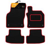 FSW - Fully Tailored Car Mats - Fits Audi Q2 2016-On - Carpet - Anti Slip Mat - Non Slip Car Floor Mat, Fitted With 4 Clips & Granulated Backing - 4 Pc Floor Mats - With Red Trim