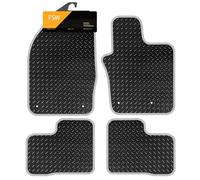 FSW - Fully Tailored Car Mats - Fits Fiat 500X 2015-On - 3mm Rubber - Anti Slip Mat - Fitted With 4 Clips & Granulated Backing - 4 Pc Floor Mats - With Silver Trim