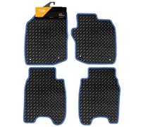 FSW - Fully Tailored Car Mats - Fits Honda Civic Petrol Model 2012-2017 - 3mm Rubber - Anti Slip Mat - Fitted With 4 Clips & Granulated Backing - 4 Pc Floor Mats - With Blue Trim