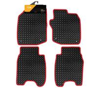 FSW - Fully Tailored Car Mats - Fits Honda Civic Petrol Model 2012-2017 - 3mm Rubber - Anti Slip Mat - Granulated Backing & 4 Clips - 4 Pc Floor Mats - With Red Trim