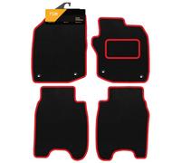 FSW - Fully Tailored Car Mats - Fits Honda Civic Petrol Model 2012-2017 - Carpet - Anti Slip Mat - Non Slip Car Floor Mat, Fitted With 4 Clips & Granulated Backing - 4 Pc Floor Mats - With Red Trim