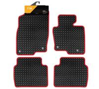 FSW - Fully Tailored Car Mats - Fits Mazda Cx5 2017-On - 3mm Rubber - Anti Slip Mat - Non Slip Car Floor Mat, Fitted With 4 Clips & Granulated Backing - 4 Pc Floor Mats - With Red Trim