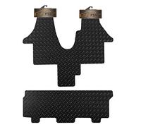 FSW - Fully Tailored Vw T5 Facelift & T6 Kombi 2003-2019 Twin Side Door WHEN 3 SINGLE SEATS Extra Heavy Duty 5mm Rubber - Anti Slip Rear Floor Mat, Fully Waterproof - 2 Pc Mat