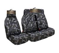 FSW - Grey Camo Heavy Duty Universal Van Seat Covers - Single & Double Passenger Set, Waterproof Seat Protector