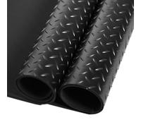 FSW - Rubber Matting Roll Checker Design- 5m x 1.5m - Heavy Duty and Waterproof Non Slip Mat - 3mm Garage Flooring and Gym Mat Resists Moisture - All Year Round Solution - For Indoor and Outdoor Use
