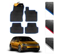 FSW - Tailored Car Mats Blue Trim - Golf 2013-2019 MK7 - HEAVY DUTY 3mm Rubber Matting - Anti Slip Mat - Waterproof Car Floor Mat, Fitted with Clips - 4 Pc