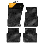FSW Tailored Car Mats Fits Audi A8 Quattro 2002-2009, 5mm Rubber, Black | 4-Piece, Custom Fit, Extra Heavy Duty Floor Mats, Anti-Slip, Waterproof, Fitted With Clips