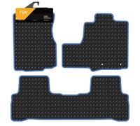 FSW Tailored Car Mats Fits Honda CRV 2006-2012, 3mm Rubber, Blue Trim | 3-Piece, Custom Tailored Fit, Heavy-Duty Anti-Slip, Waterproof