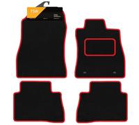 FSW Tailored Car Mats Fits Nissan Juke F15 2010-2019, Carpet, Red Trim | 4-Piece, Custom Tailored Fit, Anti-Slip, Fitted With Clips
