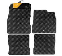 FSW Tailored Car Mats Fits Nissan Note 2013-2020, 5mm Rubber, Black | 4-Piece, Custom Fit, Extra Heavy Duty Floor Mats, Anti-Slip, Waterproof, Fitted With Clips