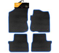 FSW Tailored Car Mats Fits Peugeot 208 2012-2019, 3mm Rubber, Blue Trim | 4-Piece, Custom Tailored Fit, Heavy-Duty Anti-Slip, Waterproof
