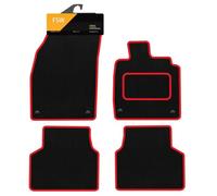 FSW Tailored Car Mats Fits Volkswagen ID.3 2020-On, Carpet, Red Trim | 4-Piece, Custom Tailored Fit, Anti-Slip, Fitted With Clips