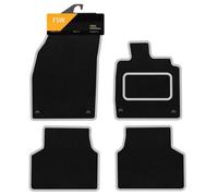 FSW Tailored Car Mats Fits Volkswagen ID.3 2020-On, Carpet, Silver Trim | 4-Piece, Custom Tailored Fit, Anti-Slip, Fitted With Clips