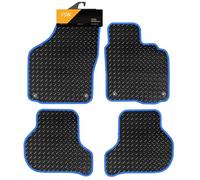 FSW - Tailored Car Mats - Fits Volkswagen Scirocco 2008-2017 - HEAVY DUTY 3mm Rubber Matting - Anti Slip Mat - Waterproof - Fitted with Clips - 4 Pc - Blue Trim