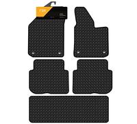 FSW Tailored Car Mats Fits Volkswagen Touran 2003-2006, 3mm Rubber, Black | 5-Piece, Custom Fit, Heavy Duty Floor Mats, Anti-Slip, Waterproof, Fitted With Clips