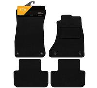 FSW - Tailored Mats - Fits Audi A4 & S4 2008-2015 - Black Carpet - Anti Slip Mat - Non Slip Car Floor Mat, Fitted With 4 Clips & Granulated Backing - 4Pc Floor Mat