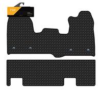 FSW - Tailored Mats - Fits FORD Transit Custom 2015-2019 - Double Cab Single Side Door - 3mm Heavy Duty Rubber - Fitted With Clips - Anti Slip Van Floor Mat - 2 Pc Rubber Floor Mat - Van Accessories