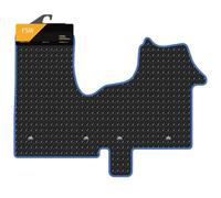 FSW - Tailored Mats - Fits Renault Traffic 2014-2022 & Vauxhall Vivaro 2014-2019 - 3mm Rubber Van Mat- Non Slip Mat- With 4 Clips - 1 Pc Floor Mat Only - With Blue Trim