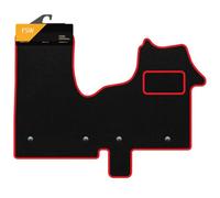 FSW - Tailored Mats - Fits Renault Traffic 2014-2022 & Vauxhall Vivaro 2014-2019 - Tailored Van Mat - Carpet - Granulated Backing - 4 Clips - 1 Pc Floor Mat Only - With Red Trim